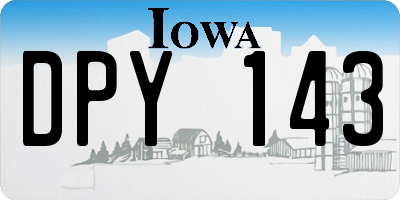 IA license plate DPY143