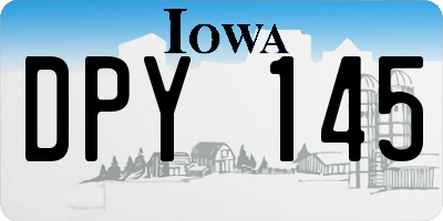 IA license plate DPY145