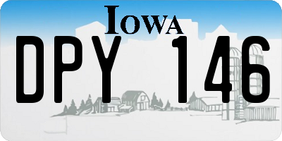 IA license plate DPY146