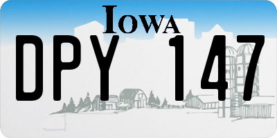 IA license plate DPY147