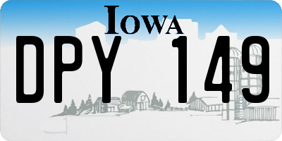 IA license plate DPY149