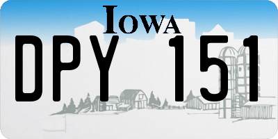 IA license plate DPY151