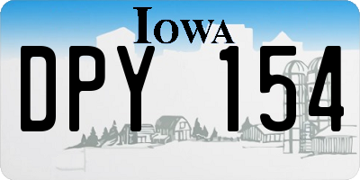 IA license plate DPY154
