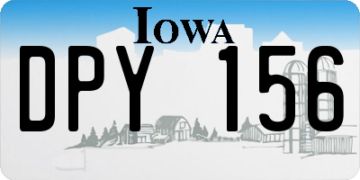 IA license plate DPY156