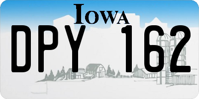 IA license plate DPY162