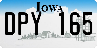 IA license plate DPY165