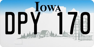 IA license plate DPY170