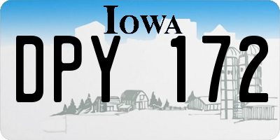 IA license plate DPY172