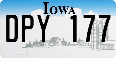 IA license plate DPY177