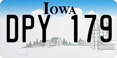 IA license plate DPY179