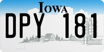 IA license plate DPY181