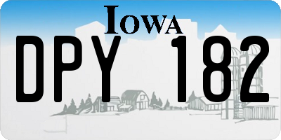 IA license plate DPY182