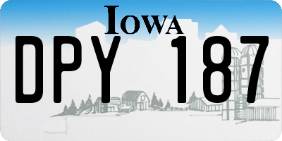IA license plate DPY187