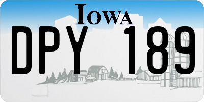 IA license plate DPY189