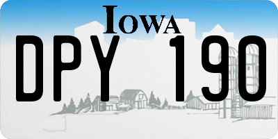 IA license plate DPY190