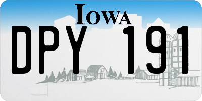 IA license plate DPY191