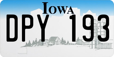 IA license plate DPY193