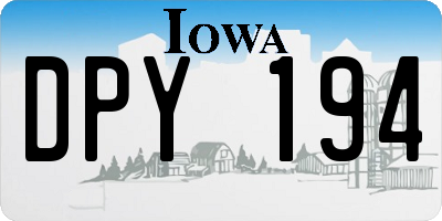 IA license plate DPY194