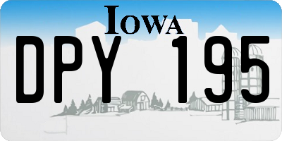 IA license plate DPY195