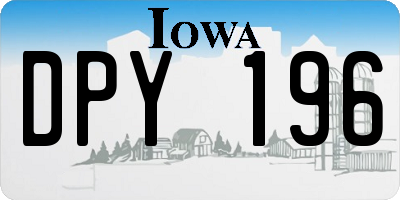 IA license plate DPY196