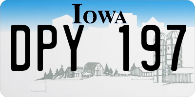 IA license plate DPY197