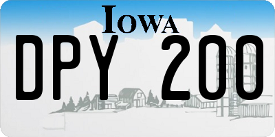 IA license plate DPY200