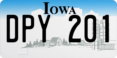 IA license plate DPY201