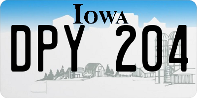 IA license plate DPY204