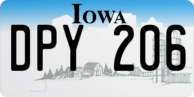 IA license plate DPY206