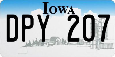 IA license plate DPY207