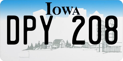 IA license plate DPY208