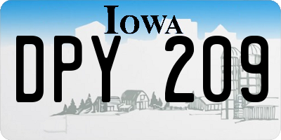 IA license plate DPY209
