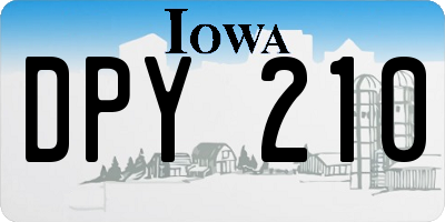 IA license plate DPY210