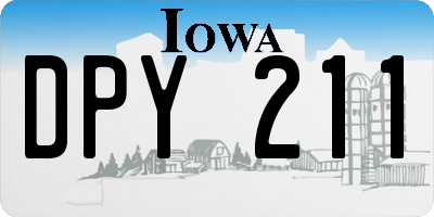 IA license plate DPY211