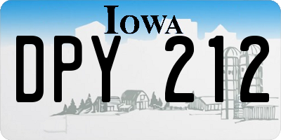 IA license plate DPY212