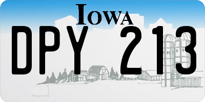 IA license plate DPY213