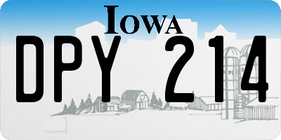 IA license plate DPY214
