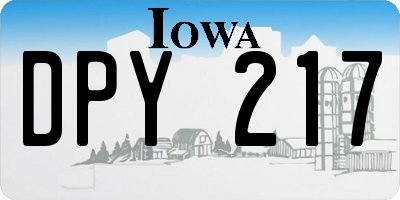 IA license plate DPY217
