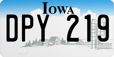 IA license plate DPY219