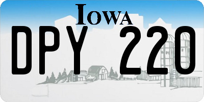 IA license plate DPY220