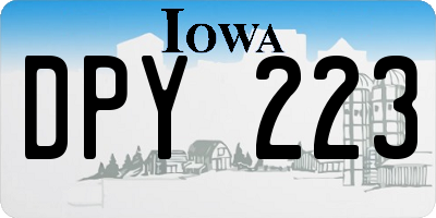 IA license plate DPY223