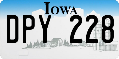IA license plate DPY228