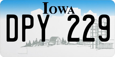 IA license plate DPY229