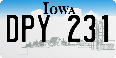IA license plate DPY231