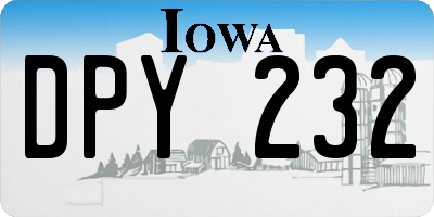IA license plate DPY232
