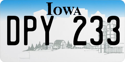 IA license plate DPY233