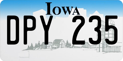 IA license plate DPY235