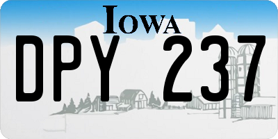 IA license plate DPY237