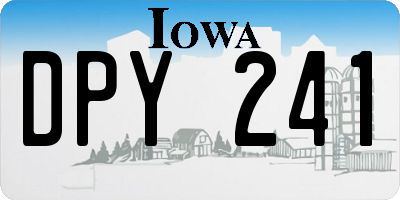 IA license plate DPY241