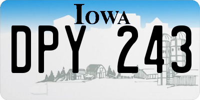 IA license plate DPY243